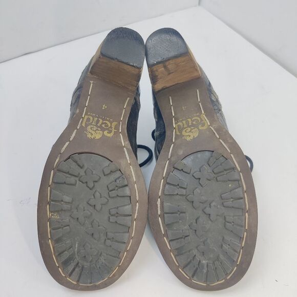 Feud britannia 'Learner' Lace Up Leather Ankle Booties w/ Stacked Heels Sz 6 - Picture 11 of 16